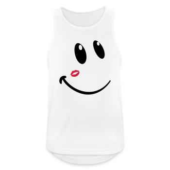 smiley kiss - Männer Tank Top atmungsaktiv - Weiß - Vorne - Nick (188cm)