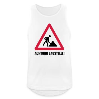 baustelle achtung - Männer Tank Top atmungsaktiv - Weiß - Vorne - Nick (188cm)