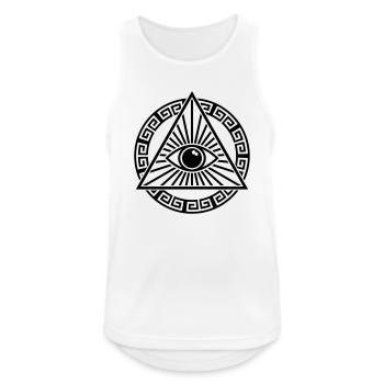 Illuminati Eye - Débardeur respirant Homme - blanc - Devant - Nick (188cm)