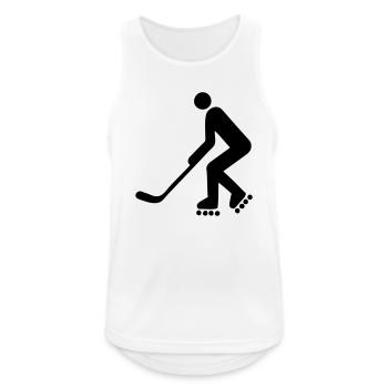 roller inline hockey silhouette logo - Débardeur respirant Homme - blanc - Devant - Nick (188cm)