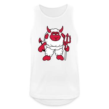 Mouton Diable Satan Enfer Mal Trident Cornes Cool - Débardeur respirant Homme - blanc - Devant - Nick (188cm)