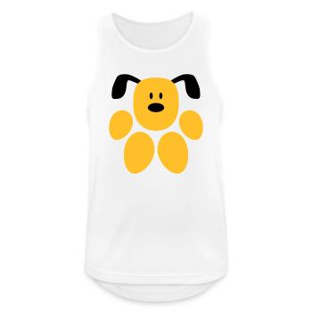 Hund Pfote Form Gesicht Lustig Kopf Süß Niedlich - Männer Tank Top atmungsaktiv - Weiß - Vorne - Nick (188cm)