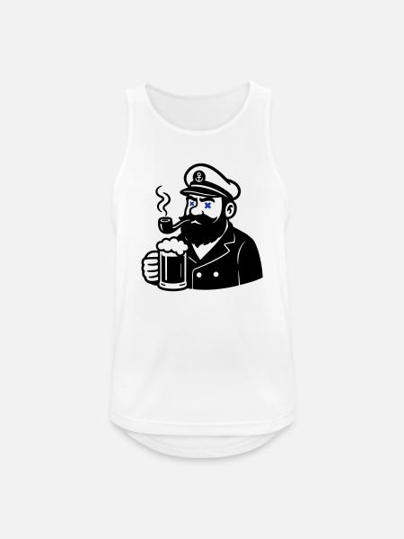Captain Beer - Men's Breathable Tank Top - white