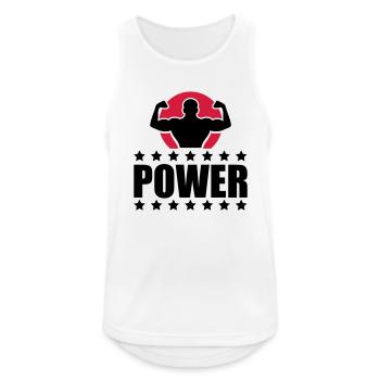 Power Logo Champ - Männer Tank Top atmungsaktiv - Weiß - Vorne - Nick (188cm)