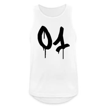 Graffiti : 01 - Männer Tank Top atmungsaktiv - Weiß - Vorne - Nick (188cm)