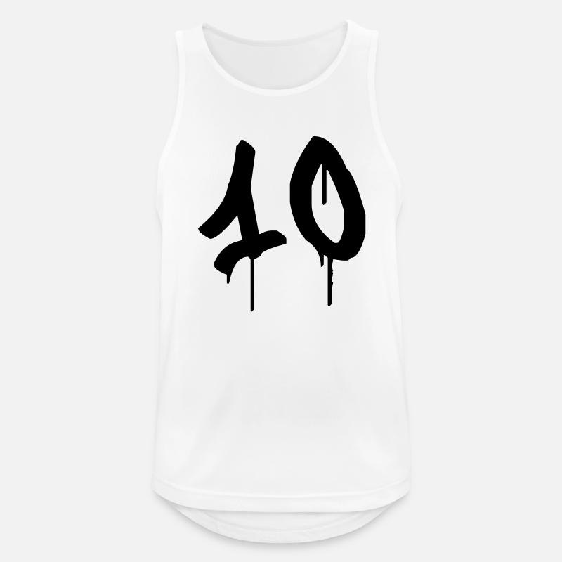 Graffiti : 10 - Männer Tank Top atmungsaktiv - Weiß