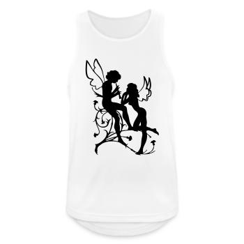 Engel, Fee, Elfe, Scherenschnitt Liebe Schutzengel - Männer Tank Top atmungsaktiv - Weiß - Vorne - Nick (188cm)