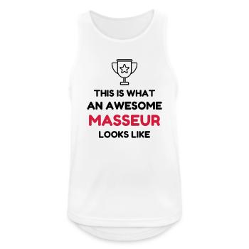 Massage / Masseur / Masseuse / Job - Männer Tank Top atmungsaktiv - Weiß - Vorne - Nick (188cm)