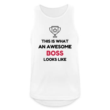 Manager / Chef / Arbeit / Job - Männer Tank Top atmungsaktiv - Weiß - Vorne - Nick (188cm)