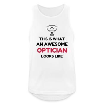 Optiker / Optische / Augen / Gläser - Männer Tank Top atmungsaktiv - Weiß - Vorne - Nick (188cm)