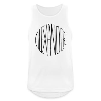 Alexander Geschenk - Männer Tank Top atmungsaktiv - Weiß - Vorne - Nick (188cm)