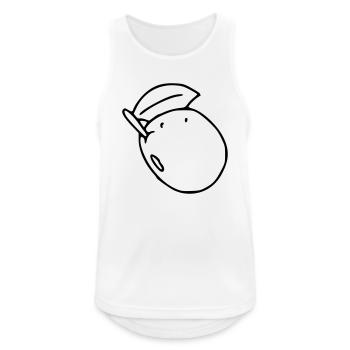 Prune Emoji fruit broder croquis noir - Débardeur respirant Homme - blanc - Devant - Nick (188cm)