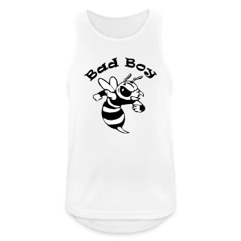 « Bad Boy » avec une abeille de BD cool - Débardeur respirant Homme - blanc - Devant - Nick (188cm)