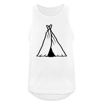 Hobby zelten Primitives Zelt - Männer Tank Top atmungsaktiv - Weiß - Vorne - Nick (188cm)