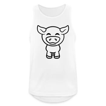 Petit Cochon Mignon Cochon Animal Amour - Débardeur respirant Homme - blanc - Devant - Nick (188cm)