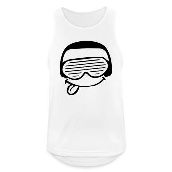 DJ Fun Face Sticks Tongue Out Party Music Fun - Men's Breathable Tank Top - white - Front - Nick (188cm)