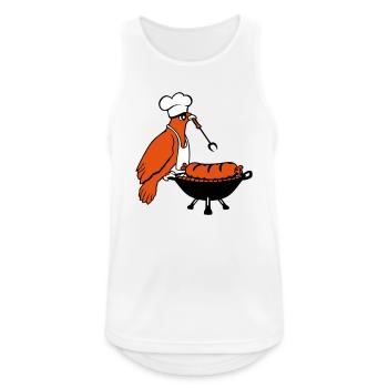 Bird grilling sausage grilling delicious eating sausages - Men's Breathable Tank Top - white - Front - Nick (188cm)