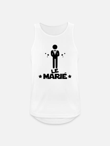 le marié,citations,message,bonhomme - Débardeur respirant Homme - blanc