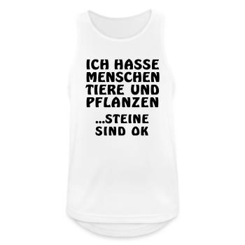 Steine sind OK - Männer Tank Top atmungsaktiv - Weiß - Vorne - Nick (188cm)