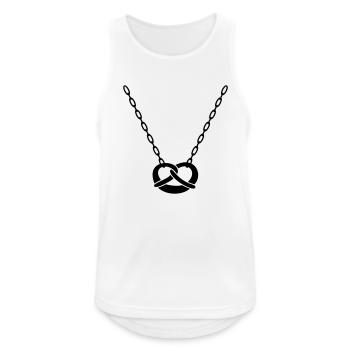 Kette mit Brezel - Männer Tank Top atmungsaktiv - Weiß - Vorne - Nick (188cm)