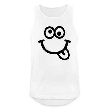 Smiley - Männer Tank Top atmungsaktiv - Weiß - Vorne - Nick (188cm)