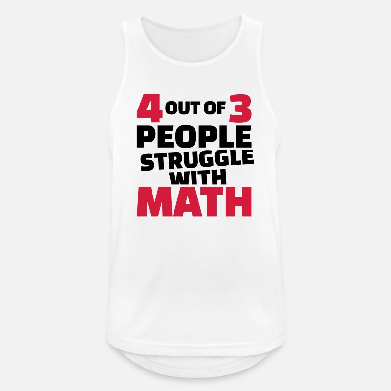 Mathe - Männer Tank Top atmungsaktiv - Weiß