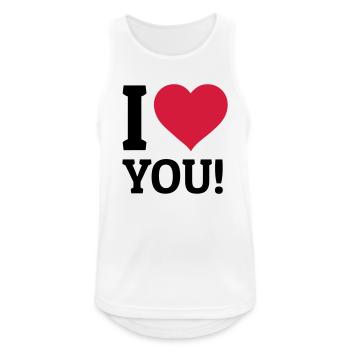 I love you je t'aime - Débardeur respirant Homme - blanc - Devant - Nick (188cm)