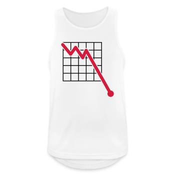 strich raster linie absteigend verlusst runter pfe - Männer Tank Top atmungsaktiv - Weiß - Vorne - Nick (188cm)