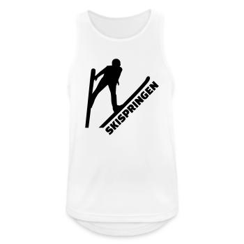 Skispringen - Männer Tank Top atmungsaktiv - Weiß - Vorne - Nick (188cm)