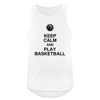 Basketball - Basket ball - Basket-ball - Baskette - Männer Tank Top atmungsaktiv - Weiß - Vorne - Nick (188cm)