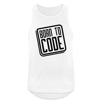 logo born to code - Men's Breathable Tank Top - white - Front - Nick (188cm)