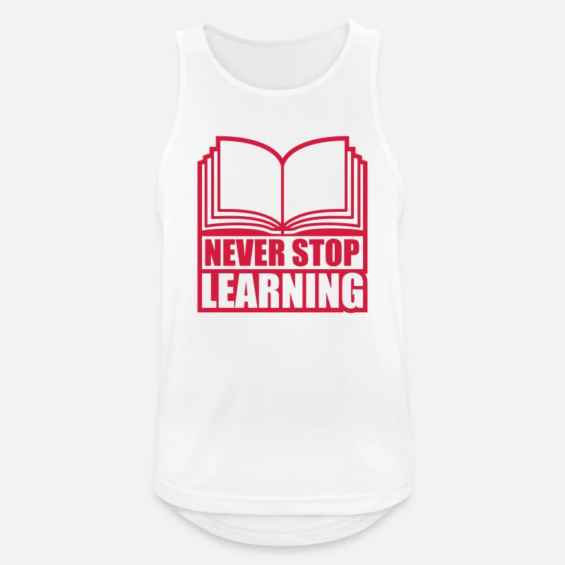 never stop learning quote - Men's Breathable Tank Top - white
