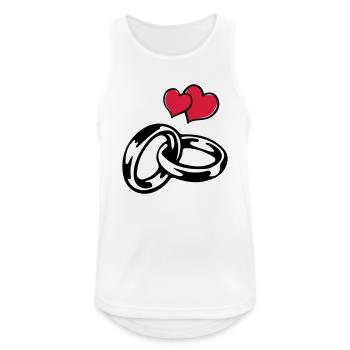 eheringe hearts - Männer Tank Top atmungsaktiv - Weiß - Vorne - Nick (188cm)