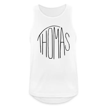 Thomas - Männer Tank Top atmungsaktiv - Weiß - Vorne - Nick (188cm)