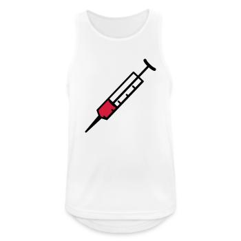 Spritze 2farb - Männer Tank Top atmungsaktiv - Weiß - Vorne - Nick (188cm)