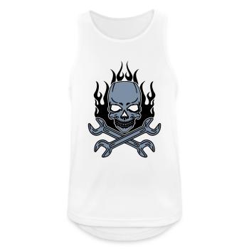Tuning Skull - Débardeur respirant Homme - blanc - Devant - Nick (188cm)