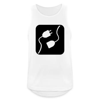 Strom,Elektrizität,Stromkabel,Stecker - Männer Tank Top atmungsaktiv - Weiß - Vorne - Nick (188cm)