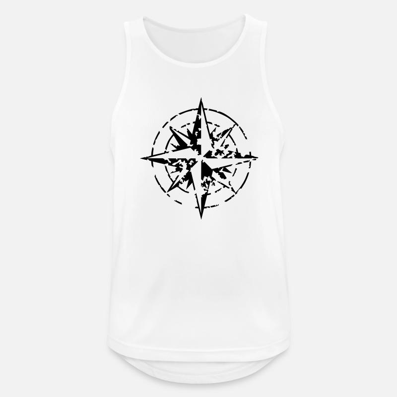 windrose_02_a_1c - Männer Tank Top atmungsaktiv - Weiß