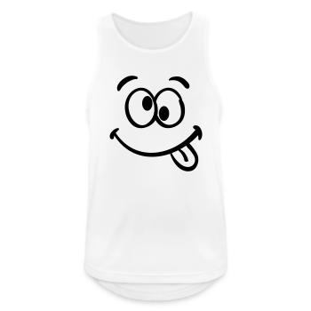 Crazy smile - Männer Tank Top atmungsaktiv - Weiß - Vorne - Nick (188cm)