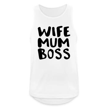 Wife mum boss - Männer Tank Top atmungsaktiv - Weiß - Vorne - Nick (188cm)
