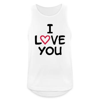 I Love You - Débardeur respirant Homme - blanc - Devant - Nick (188cm)