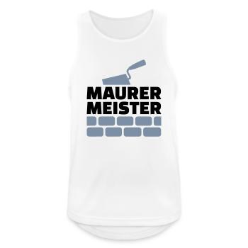 Maurer - Männer Tank Top atmungsaktiv - Weiß - Vorne - Nick (188cm)