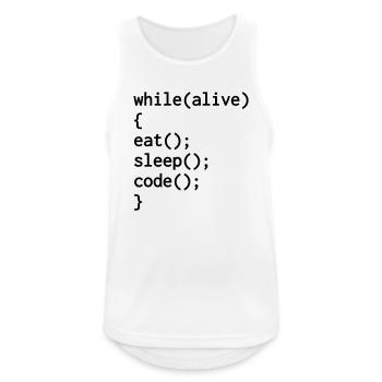 Entwickler / Informatiker / Programmierer / - Männer Tank Top atmungsaktiv - Weiß - Vorne - Nick (188cm)