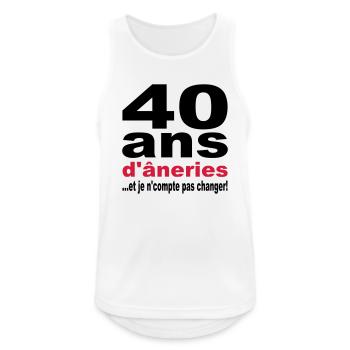 40 ans / anniversaire 40 ans / t-shirt 40 ans - Débardeur respirant Homme - blanc - Devant - Nick (188cm)