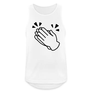 Emoji Applaus Skizze schwarz - Men's Breathable Tank Top - white - Front - Nick (188cm)