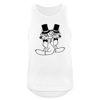 2 Foxes Friends Top Hat Men's Monocle Glasses - Men's Breathable Tank Top - white - Front - Nick (188cm)