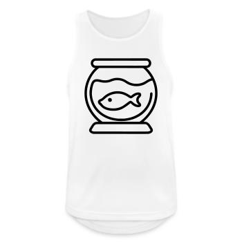 Icône de poisson - Conception de contour noir simple - Débardeur respirant Homme - blanc - Devant - Nick (188cm)