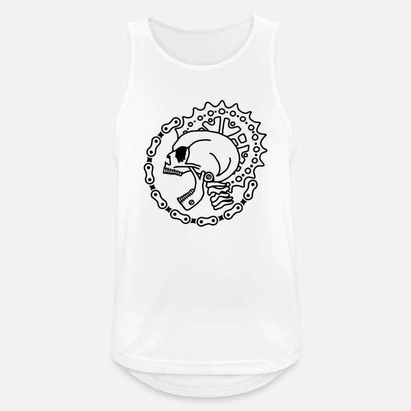 Skull Chain Punk - Black - Männer Tank Top atmungsaktiv - Weiß