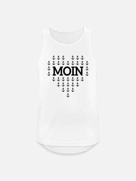 Moin Anker Herz Gruß Norddeutschland Hamburg Küste - Männer Tank Top atmungsaktiv - Weiß