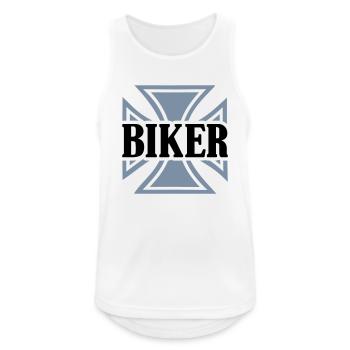Biker - Männer Tank Top atmungsaktiv - Weiß - Vorne - Nick (188cm)